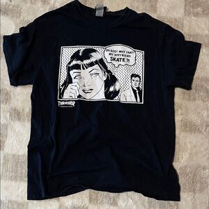 Thrasher Black Tee with Comic Print